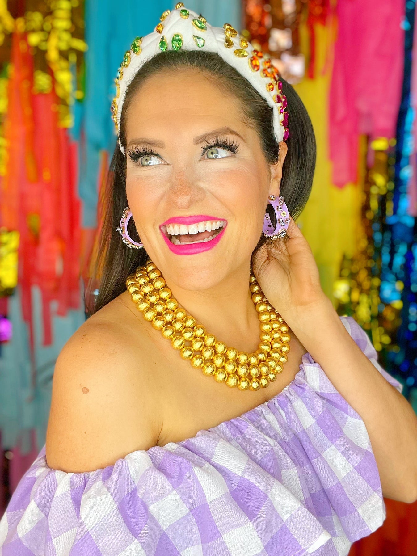 3 STRAND GOLD BEADED BRIANNA NECKLACE