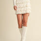LIGHTWEIGHT KNIT RUFFLED TIERED MINI SKIRT