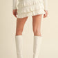 LIGHTWEIGHT KNIT RUFFLED TIERED MINI SKIRT